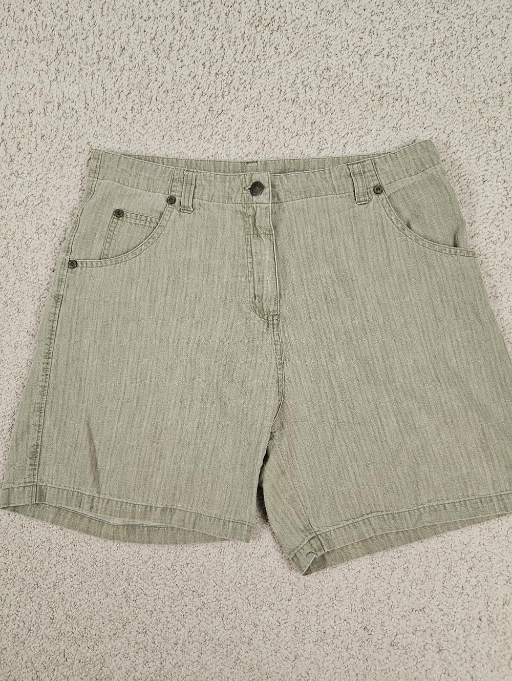 Vintage Woolrich Shorts Womens Green Cotton Hemp Relaxed High Rise Natural Fiber